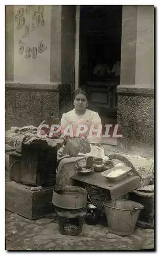 CARTE PHOTO Vendeuse de legumes TOP Espagne