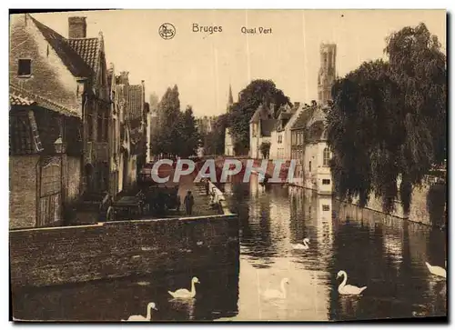 Cartes postales Bruges Qual Vert Cygnes