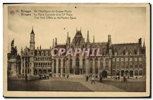 Ansichtskarte AK Bruges La poste centrale a la grand place