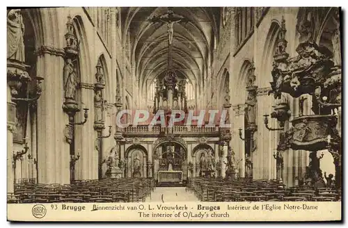 Cartes postales Bruges Interieur de l Eglise Notre Dame