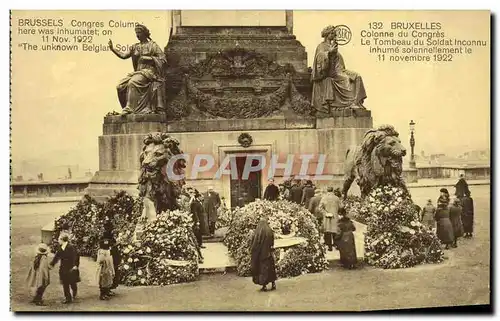 Ansichtskarte AK Bruxelles Colonne du Congres Le Tombeau du Soldat Inconnu Lion Militaria