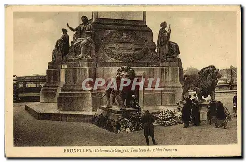 Ansichtskarte AK Bruxelles Colonne Congres Tombeau du Soldat inconnu Militaria Lion