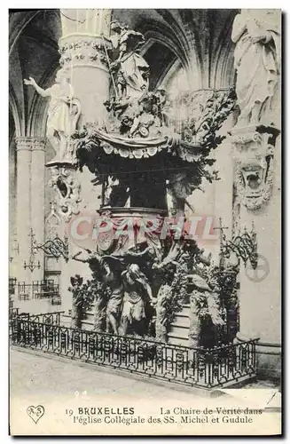 Cartes postales Bruxelles La Chaire de Verite Dans l eglise Collegiale des SS Michel et Gudule