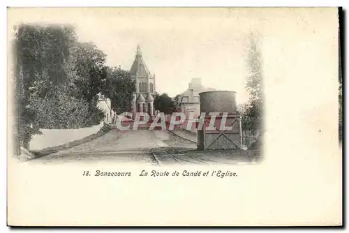 Cartes postales Bonsecours La Route de Conde et L Eglise