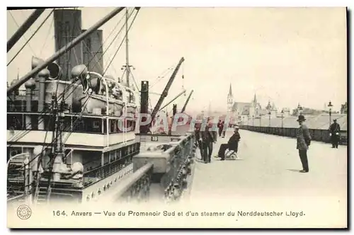Ansichtskarte AK Anvers Vue Du Promenoir Sud d Un Steamer du Norddeutscher Lloyd Bateau