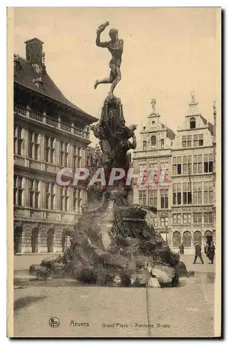 Cartes postales Anvers Grand Place Fontame Brabo
