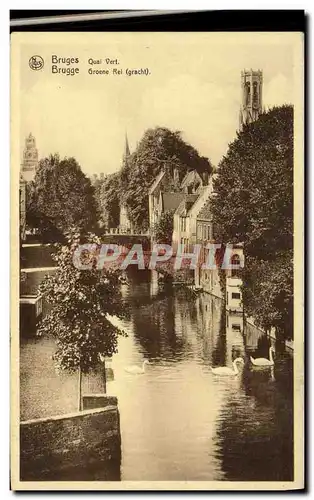 Ansichtskarte AK Bruges Quai Vert Cygne