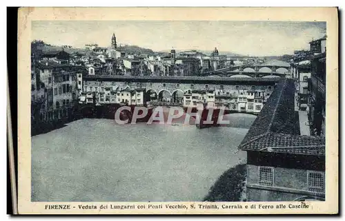 Cartes postales Firenze Veduta dei Lungarni Coi Ponti Vecchio