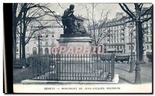 Ansichtskarte AK Geneve Monument De Jean Jacques Rousseau