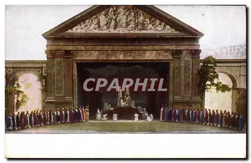 Cartes postales Passionsspiele Oberammergau 1922 Verehrung des Kreuzes mit Chor