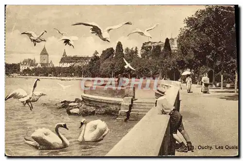 Cartes postales Ouchy Les Quais Cygnes