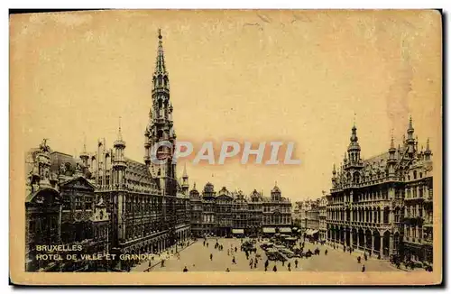 Cartes postales Bruxelles Hotel de ville et grande place