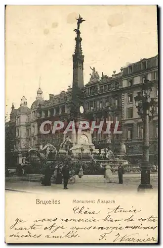 Cartes postales Bruxelles Monument Anspach