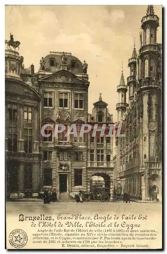 Ansichtskarte AK Bruxelles Grand place Angle de l aile Est de l hotel de ville L etoile et le cygne