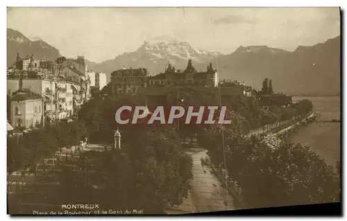 Cartes postales Montreux Place de la Rouvenaz et le Dent du Midi