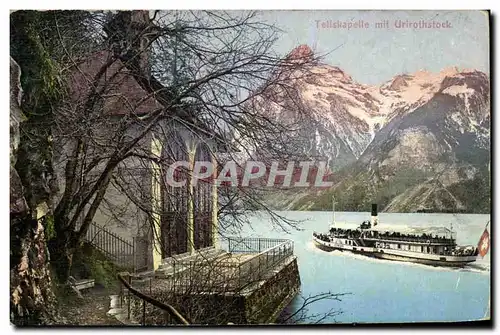 Cartes postales Tellskapelle mit Urirotlistock Bateau