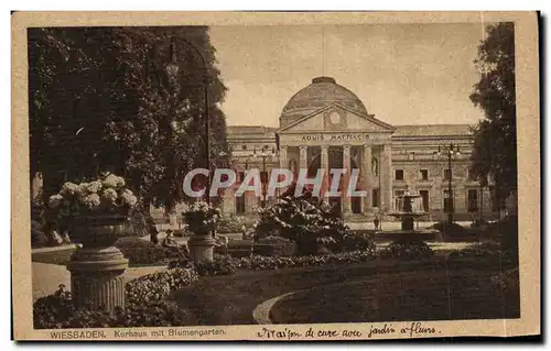 Cartes postales Wiesbaden Kurhaus Mit Blumengarten