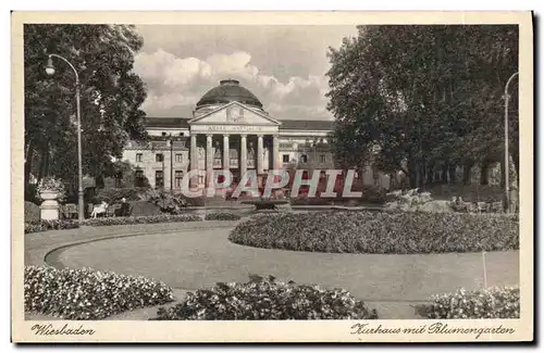 Cartes postales Wiesbaden Kurhaus Mit Blumengarten