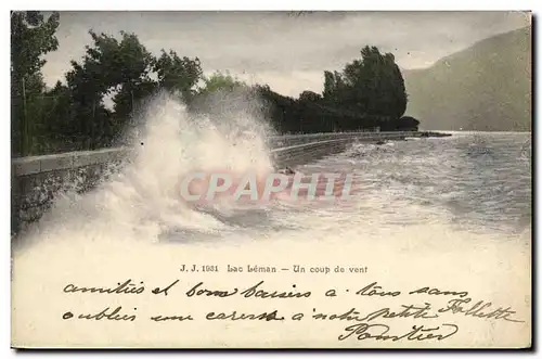 Cartes postales Lac Leman Un Coup de Vent