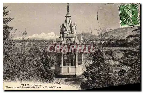 Cartes postales Geneve Monument Brunswick et le Mont Blanc