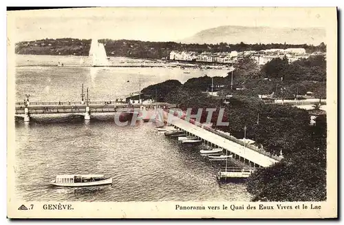 Cartes postales Geneve Panorama Vers le Quai des Eaux vives et le lac
