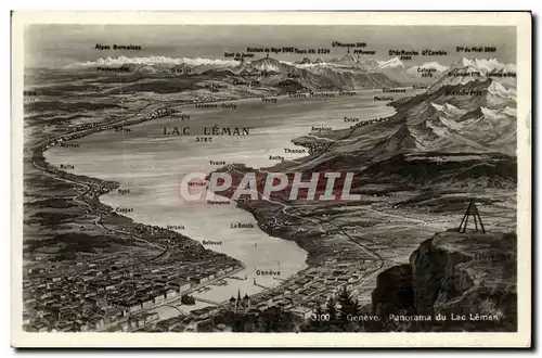 Cartes postales Geneve Panorama du lac Leman