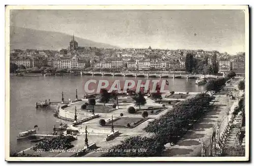 Cartes postales Geneve Quai du Mont Blanc et Vue Sur la Ville