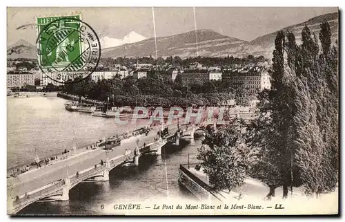 Cartes postales Geneve Le Pont du Mont Blanc et le Mont Blanc