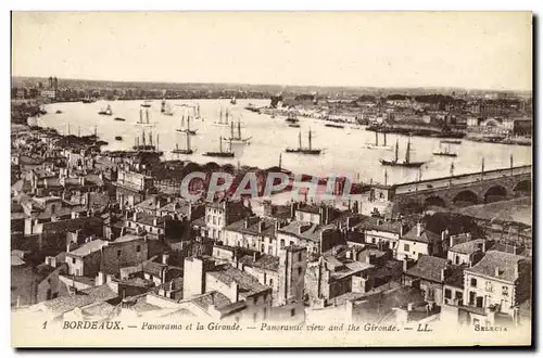 Ansichtskarte AK Bordeaux Panorama et la Gironde Bateaux