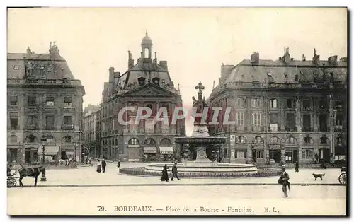 Cartes postales Bordeaux Place de la Bourse Fontaine