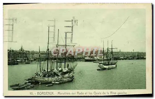 Cartes postales Bordeaux Morutiers sur Rade et les Quais de la Rive Bateaux