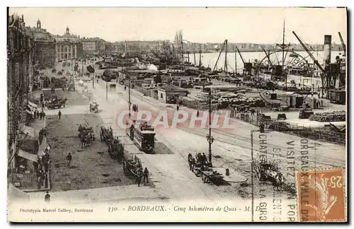 Cartes postales Bordeaux Cinq kilometres de quai Bateaux