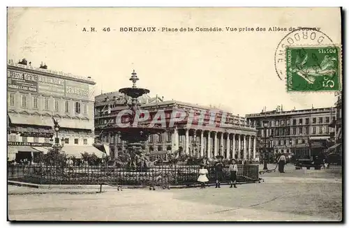 Cartes postales Bordeaux Place de la Comedie Vue Prise des allees de Tourny