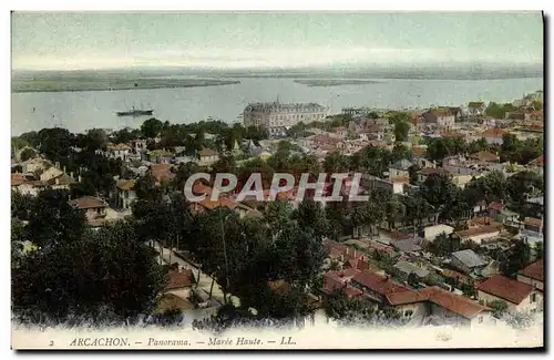 Ansichtskarte AK Arcachon Panorama Maree Haute