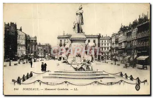 Cartes postales Bordeaux Monument Gambetta