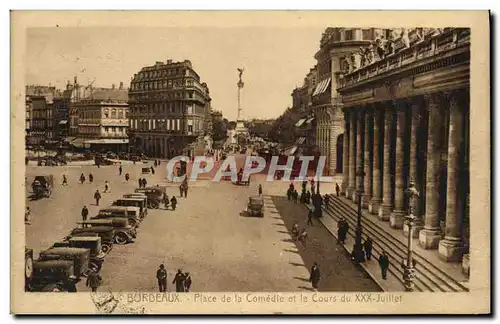 Cartes postales Bordeaux Place de la Comedie et le Cours du XXX Juillet