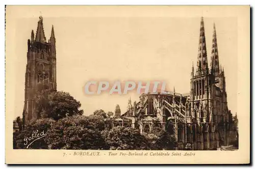 Cartes postales Bordeaux Tour Pey Berland et Cathedrale Saint Andre