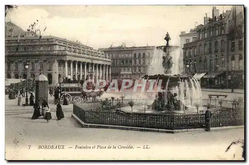 Cartes postales Bordeaux Fontaine et Place de la Comedie