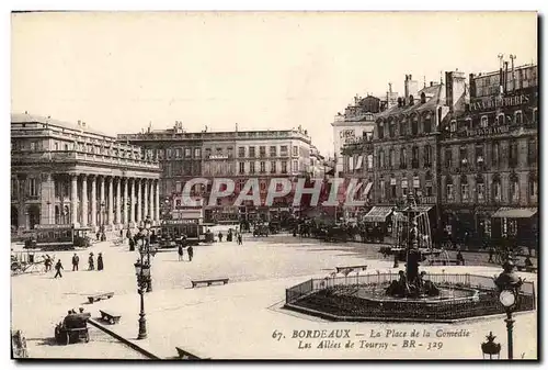 Cartes postales Bordeaux La Place de la Comedie Les allees de Tourny