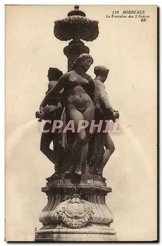 Cartes postales Bordeaux La Fontaine des 3 Graces