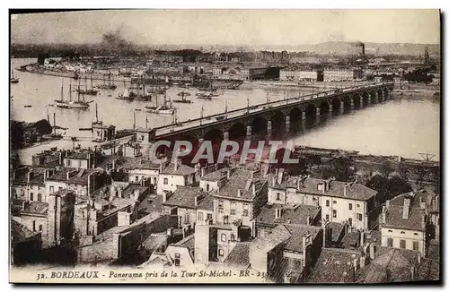 Ansichtskarte AK Bordeaux Panorama pris de la Tour St Michel Bateaux