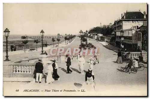 Cartes postales Bassin Arcachon Place Thiers et Promenade