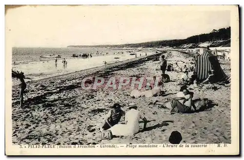 Cartes postales Bassin Arcachon plage Mondaine L Heure de la causerie