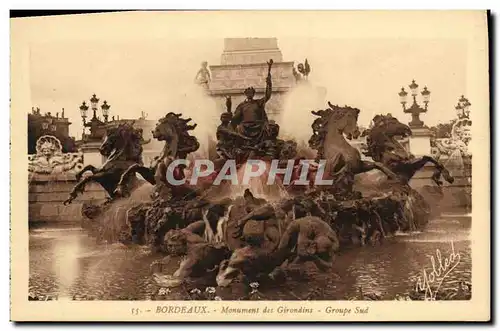 Cartes postales Bordeaux Monument des Girondins Groupe Sud