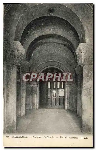 Cartes postales Bordeaux L Eglise St Seurin Portail interieur