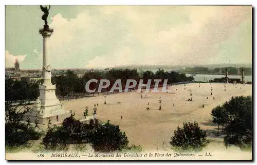 Cartes postales Bordeaux Le Monument des Girondins et la Place des Quinconces