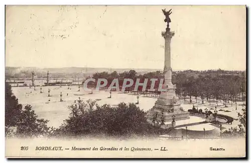 Cartes postales Bordeaux Momument des Girondins et les Quinconces