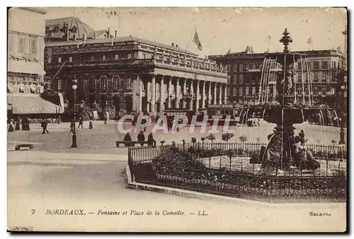 Cartes postales Bordeaux Fontaine et Place de la Comedie