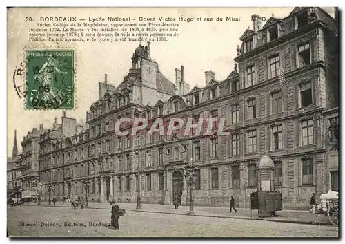 Ansichtskarte AK Bordeaux Lycee National Cours Victor Hugo et rue du Mirail