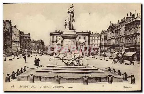 Cartes postales Bordeaux Monument Gambetta